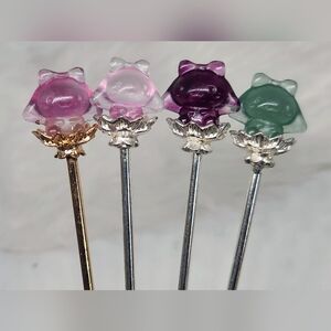 Cinnamonroll Fluorite Hair Pin. Crystal Sanrio Accessory